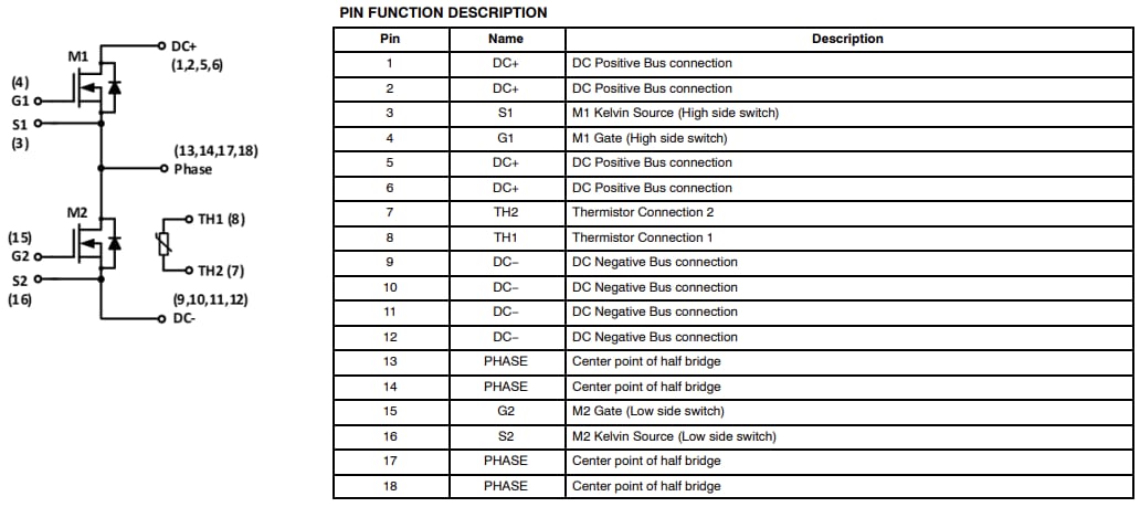 回路図 - onsemi NXH0xxP120M3F1シリコンカーバイド(SiC) モジュール